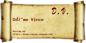 Döme Vince névjegykártya
