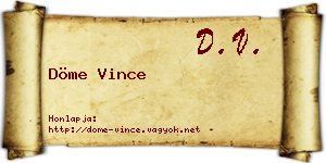 Döme Vince névjegykártya
